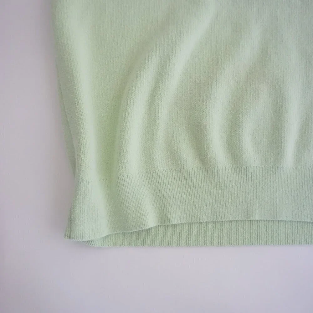 Aritzia TNA Mint Green Knit Cotton Blend V-Neck Vest S - Picture 6 of 10